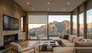 Smart home integration in luxury Salt Lake City custom home with automated lighting and climate control