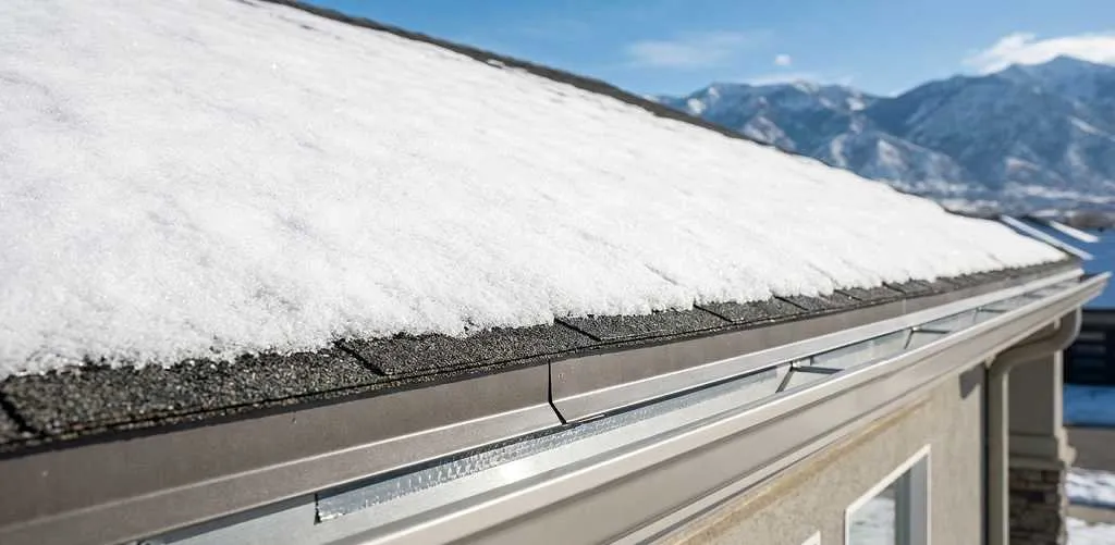 Winter home maintenance - roof inspection for ice dams on Utah residential home