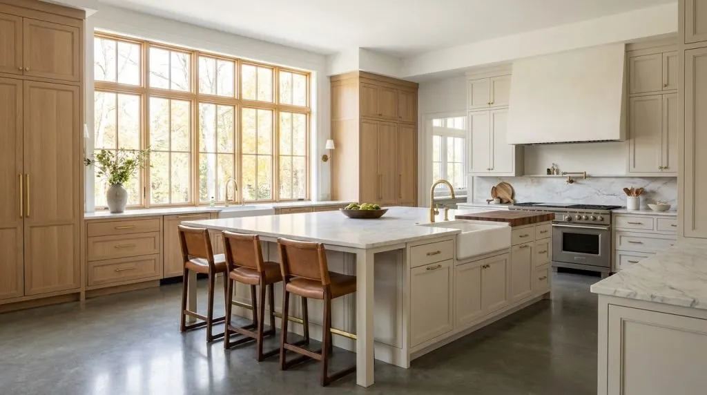 Kitchen expansion bump-out large island Utah custom home