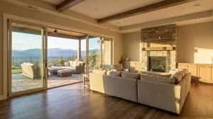 Finished walkout basement great room with mountain view in Utah